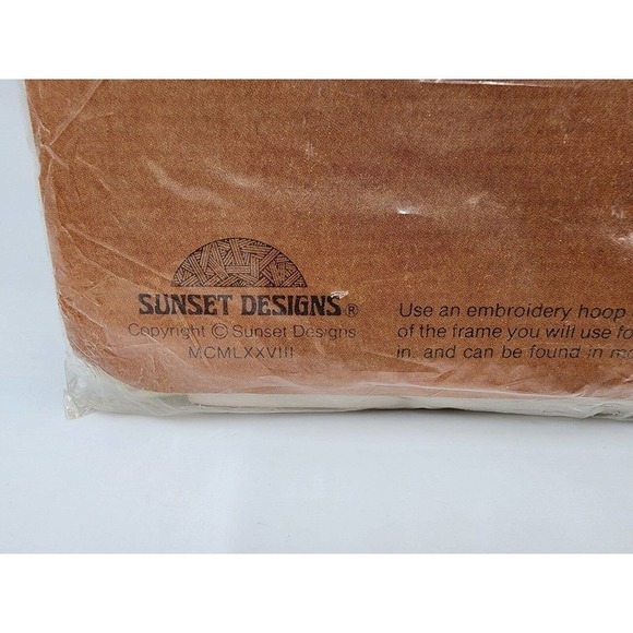 Fall Mill Pond Watermill Sunset Stitchery 20 X 20 Wool Kit 1978 Factory Sealed - Picture 5 of 7